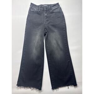 Judy Blue Women's Wide Leg Crop Black Stretch Denim Jeans - Size 3/26 (25x23)